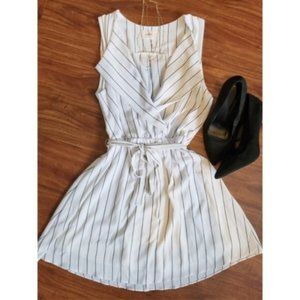 Black White Pinstripe Mini Dress Cocktail Wedding